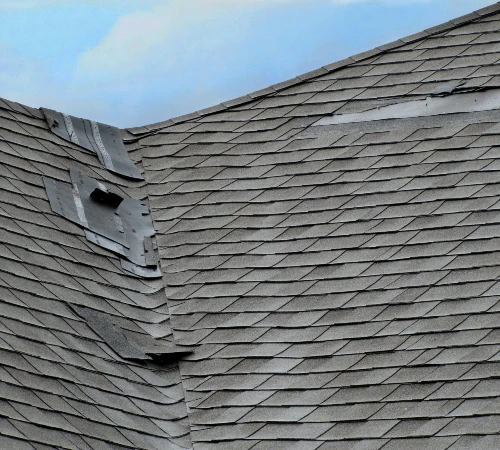 Severe damage to roof