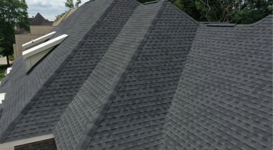 Asphalt shingles roofing and slate roofing.