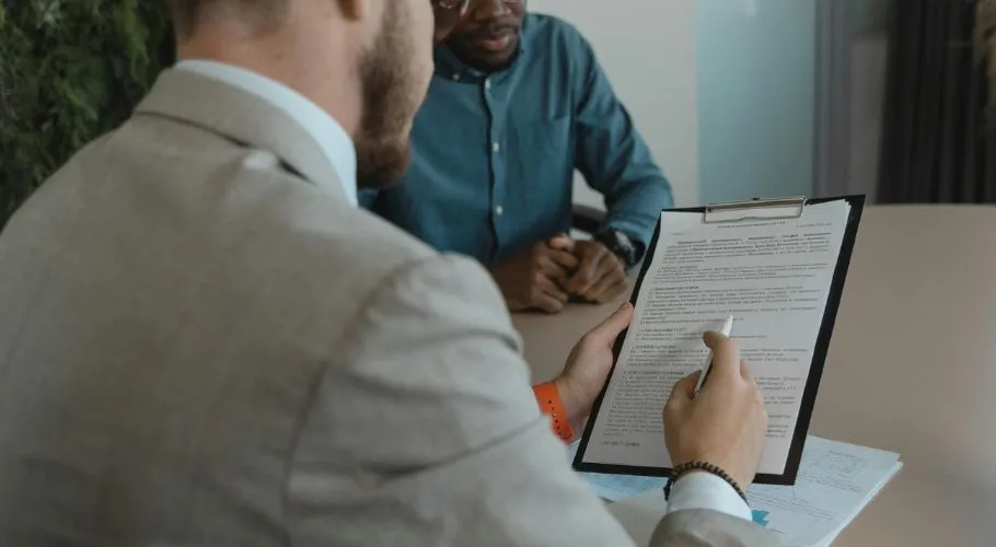 contractor and client discussing financing options