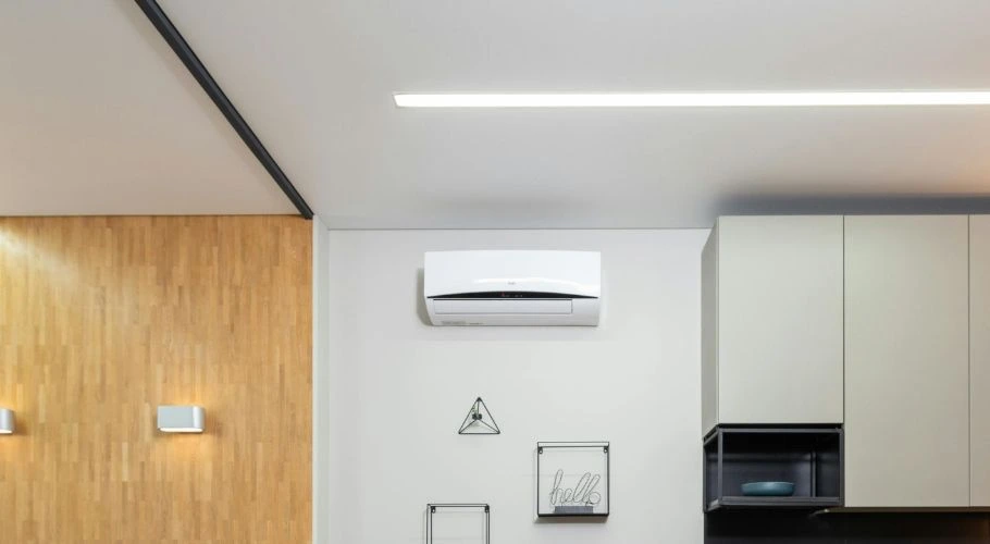 Air conditioner inside a house.