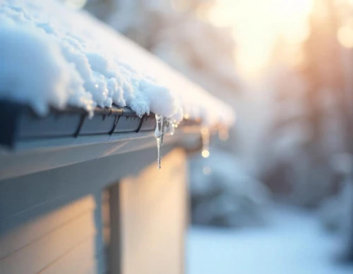 An image of gutter damage due to ice dams