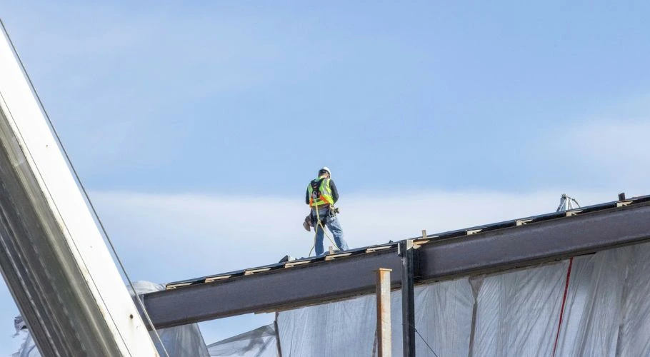 Commercial roof inspection.