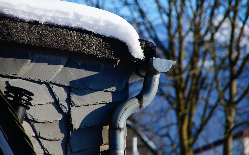 clogged gutters due to ice dams