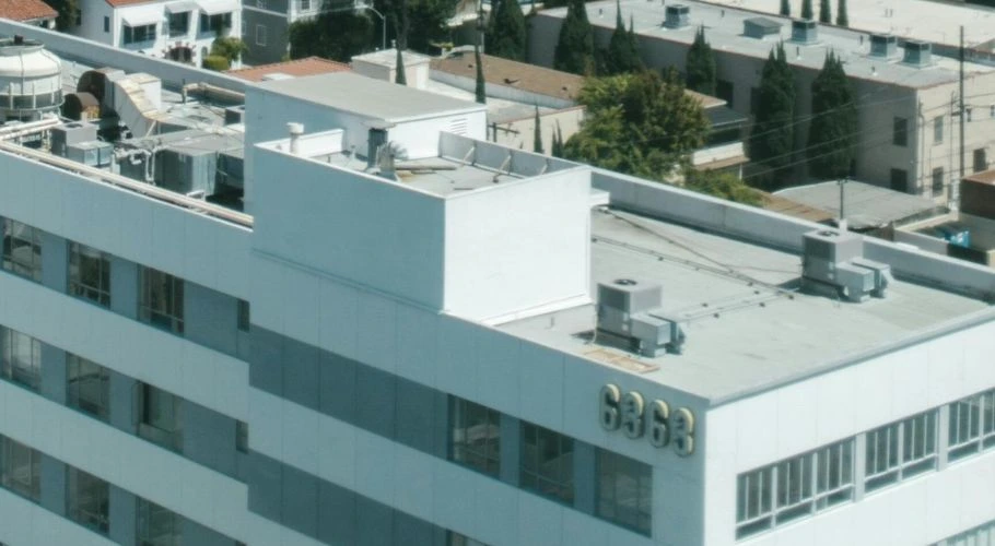 flat roof of a commercial building