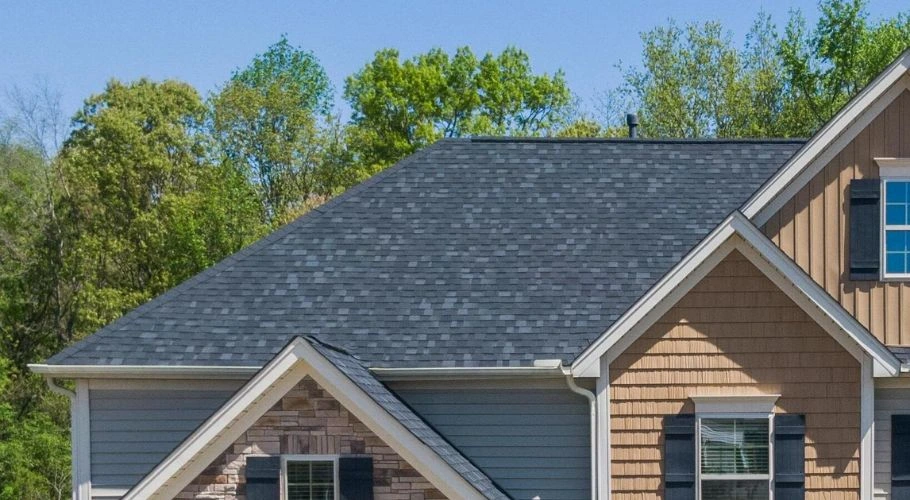 house with asphalt shinge roof