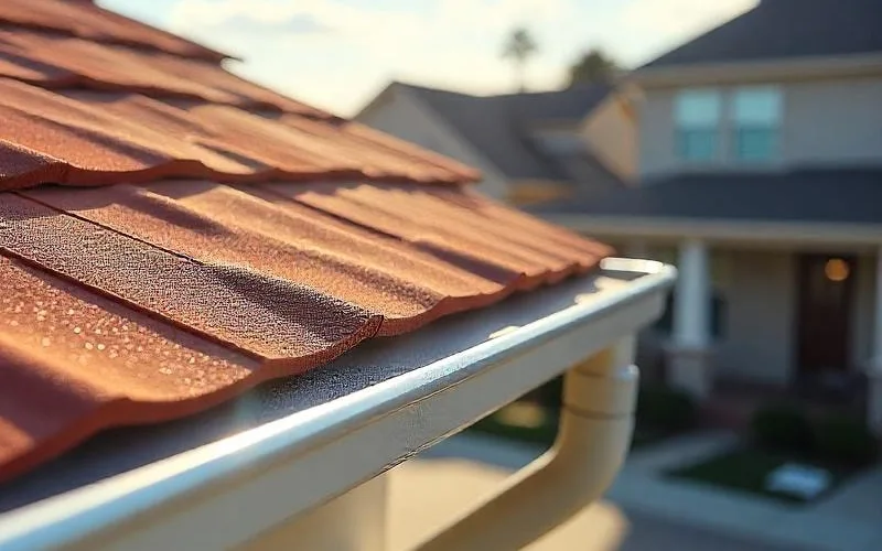 plastic downspouts on the side of a modern house