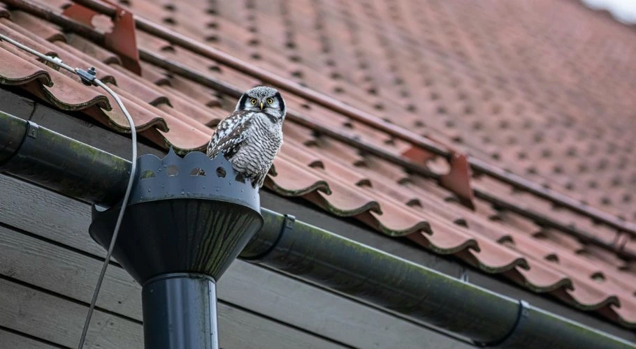 bird on a downspout