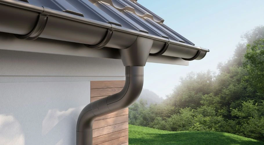 properly installed gutters and downspouts