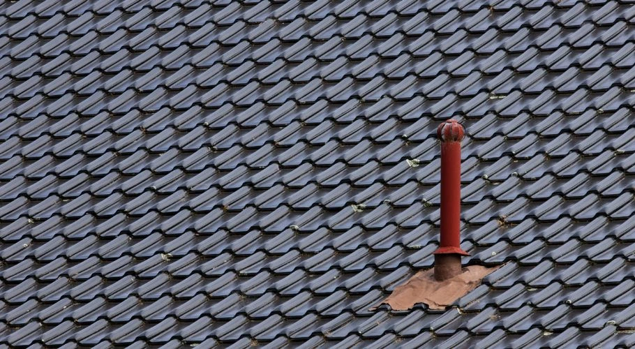 close-up of roof vent