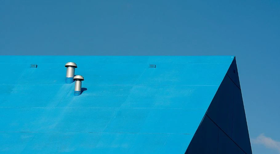 vents on a blue roof